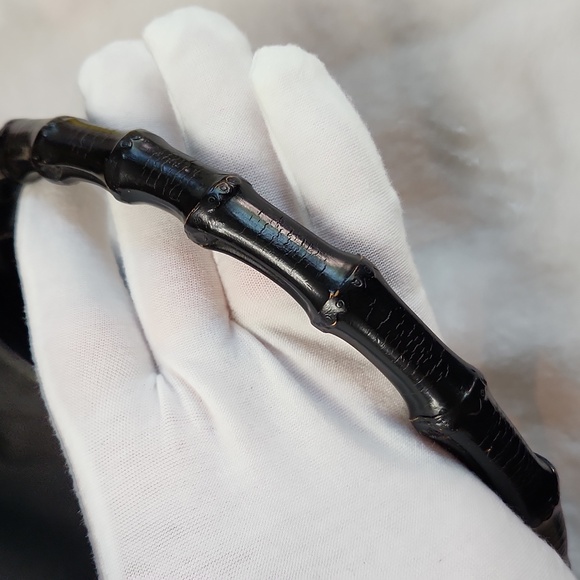 Gucci Bamboo Black Nylon Small Tote with Leather Trim - Picture 6 of 11